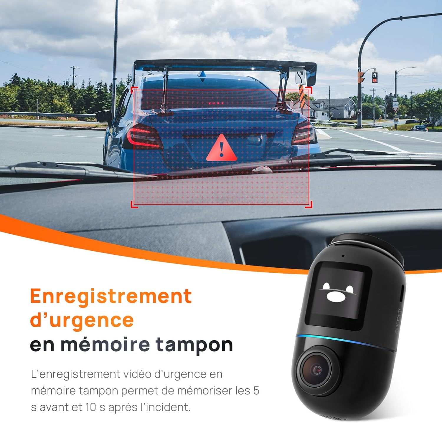 La Dash Cam 4K que graba en 360° las 24 horas del día tu coche estacionado y tus viajes, y envía una notificación al teléfono cuando detecta movimientos sospechosos.